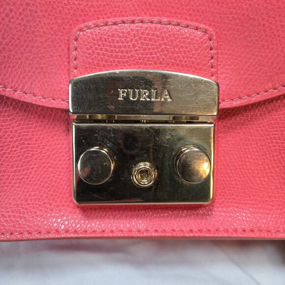 Furla Metropolis Rose Pink Mini Chain Shoulder Clutch Purse Bag - Picture 4 of 16